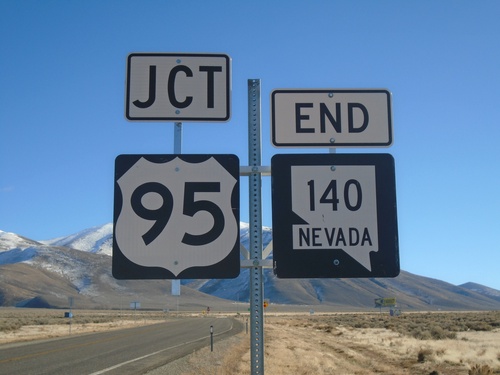 End NV-140 East at US-95