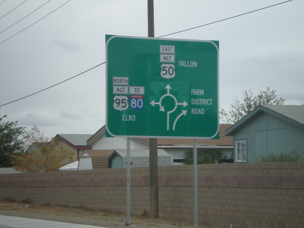 Alt. US-95 North/Alt. US-50 East Approaching Split