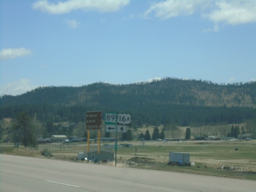 US-16A East/SD-89 North at US-16A/SD-89 Split