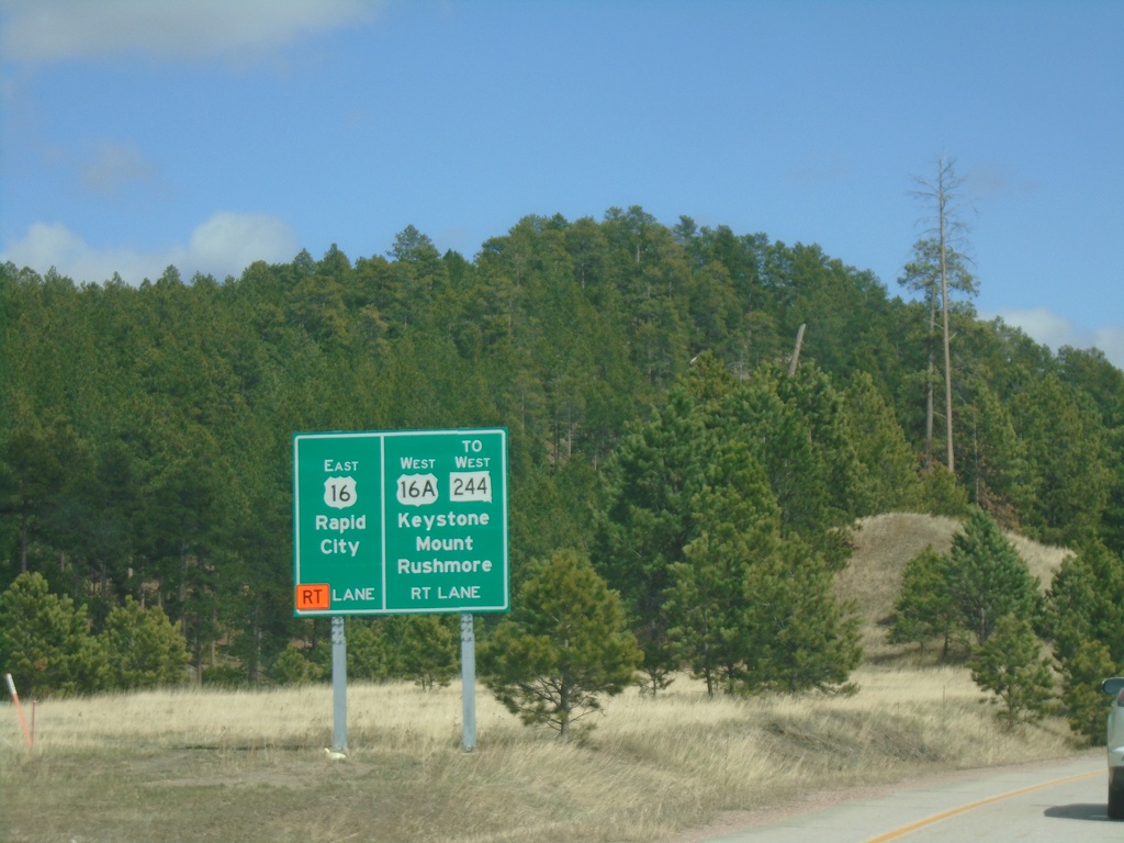 US-16 East Approaching US-16A/To SD-244