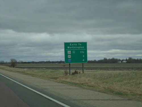 I-90 East - Worthington Exits