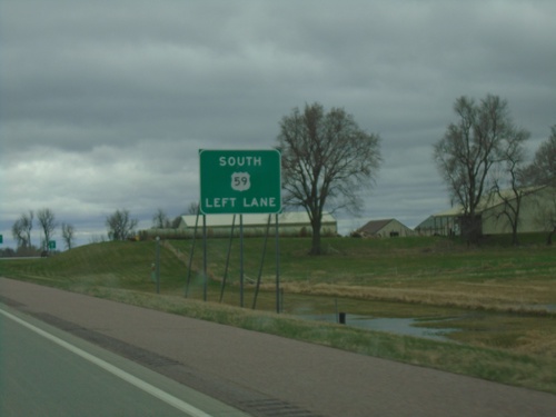 US-59 South/MN-60 West Approaching US-59/MN-60 Split