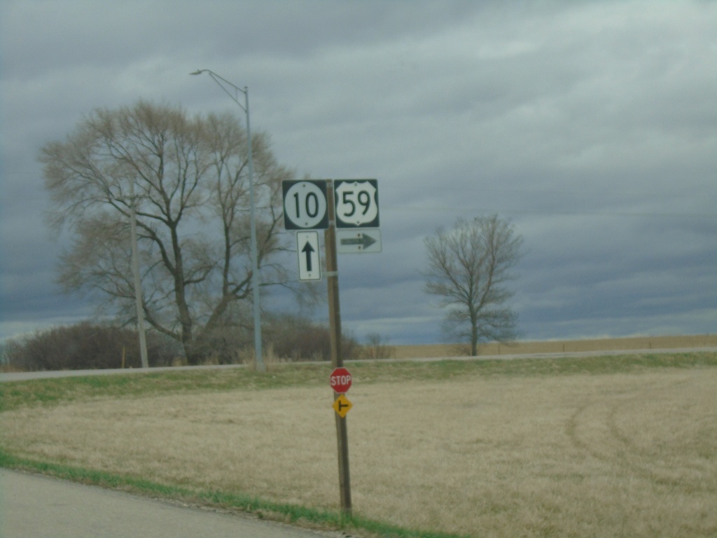 US-59 South/IA-10 East at US-59/IA-10 Split