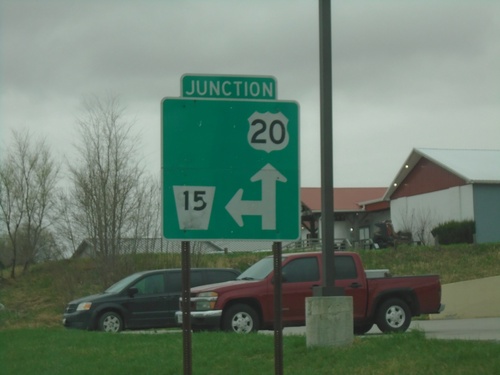 US-20 West/NE-15 South Approaching US-20/NE-15 Split