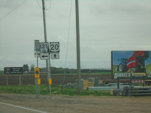 US-20 West/NE-121 South at US-20/NE-121 Split