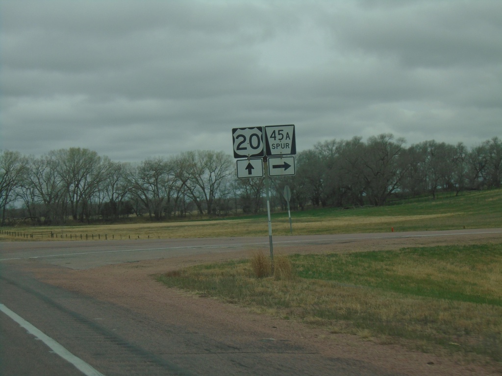 US-20 West Approaching NE-45A Spur