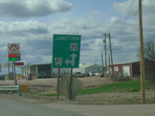 US-20 West/NE-87 South at US-20/NE-87 Split