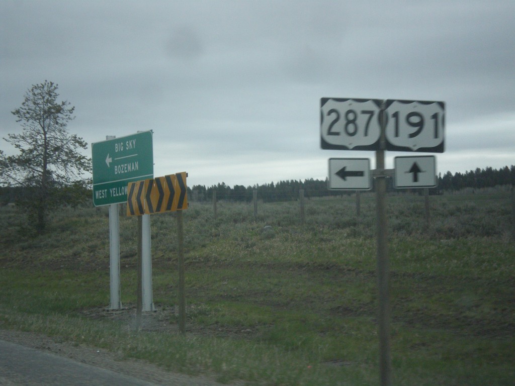 US-191/US-287 North at US-191/US-287 Split