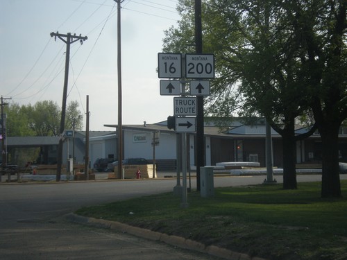 MT-200 East/MT-16 North - Sidney Truck Route