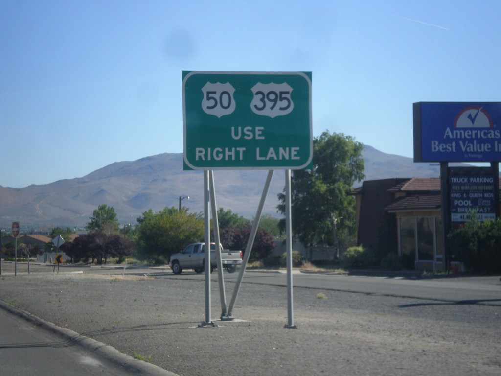 US-395 North/US-50 East Approaching Fairview Lane