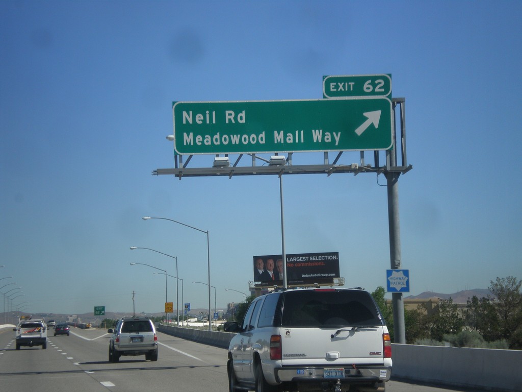 I-580/US-395 North - Exit 62