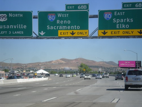 I-580/US-395 North - Exits 68A and 68B