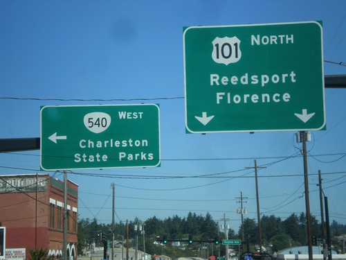 US-101 North (Sheridan Ave.) at OR-540 (Virginia Ave.)