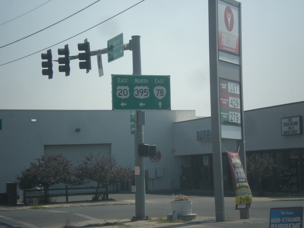 US-20 East/US-395 North at OR-78