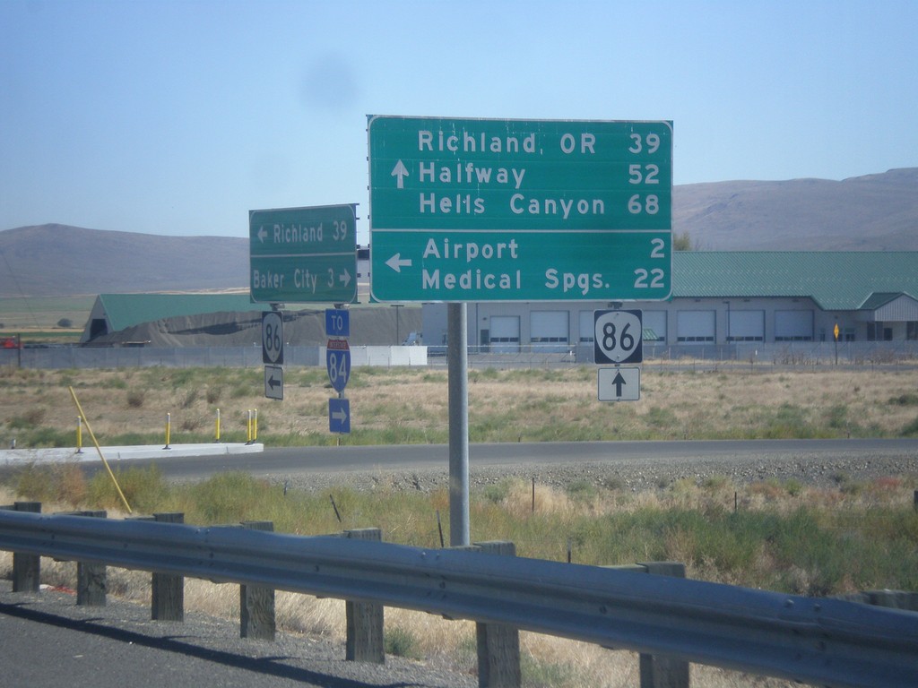 OR-86 East at West Airport Road (Medical Springs Highway)