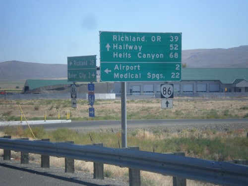 OR-86 East at West Airport Road (Medical Springs Highway)