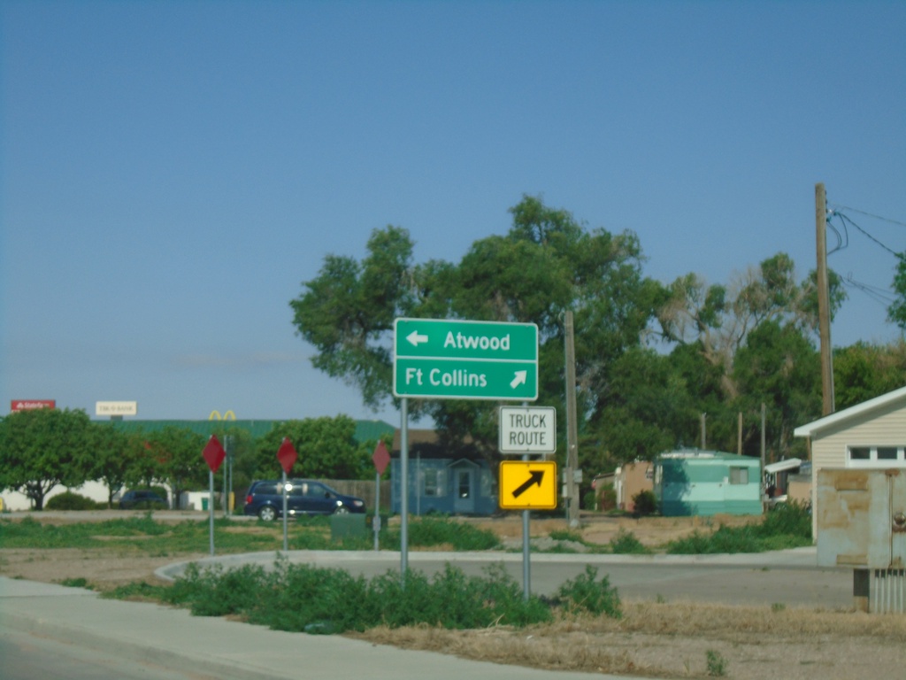 BL-76/US-6/CO-14 West Approaching BL-76/US-6 and CO-14 Split