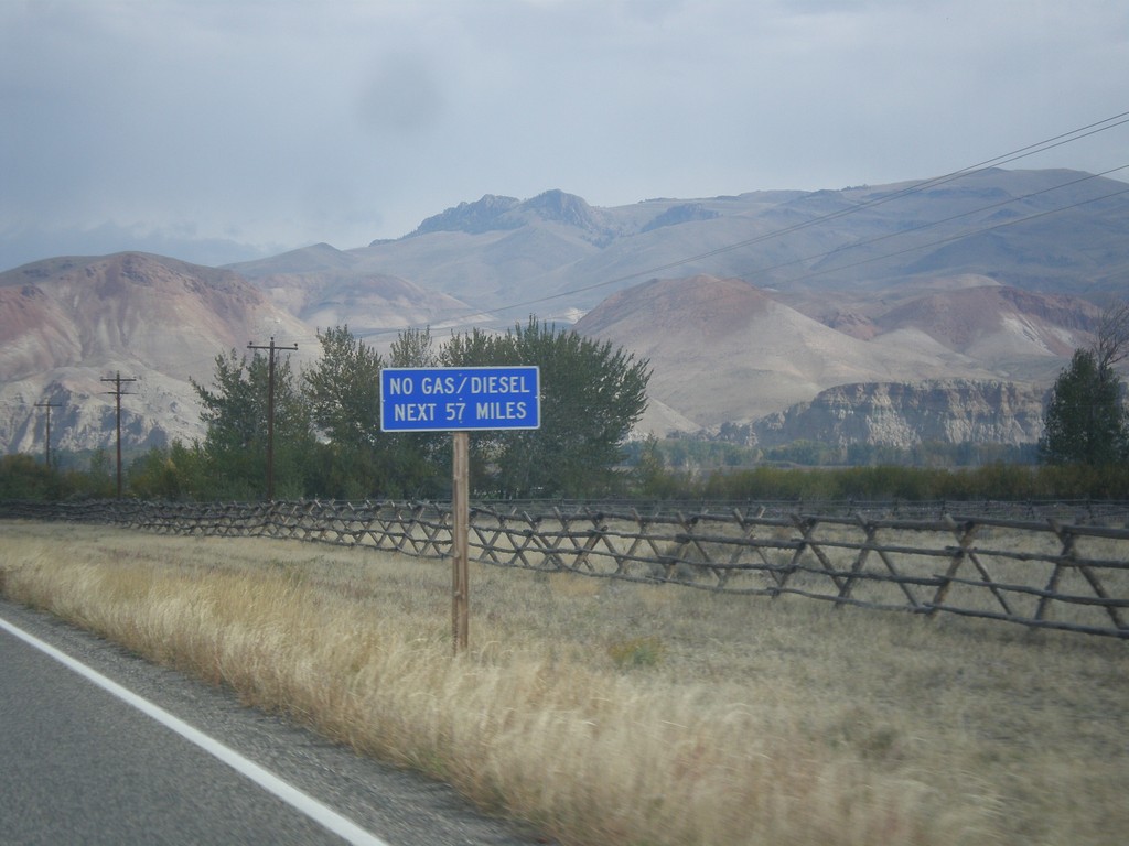 US-93 North - No Gas Next 57 Miles