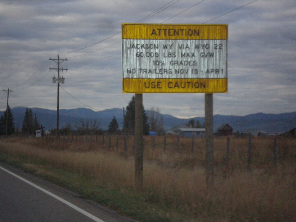 ID-33 East - Teton Pass Restrictions