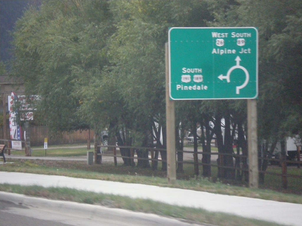 US-26 West - US-89/US-189/US-191 South - Roundabout