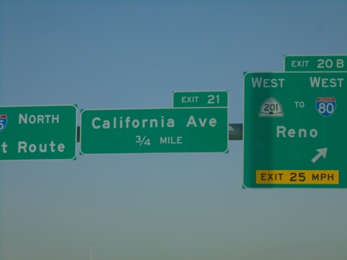 I-215 North - Exits 20B and 21