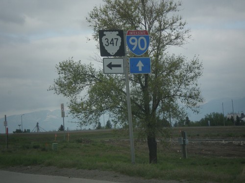 MT-85 North at MTS-345.  Approaching I-90 (Exit 298)