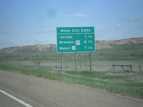 I-94 East - Miles City Exits