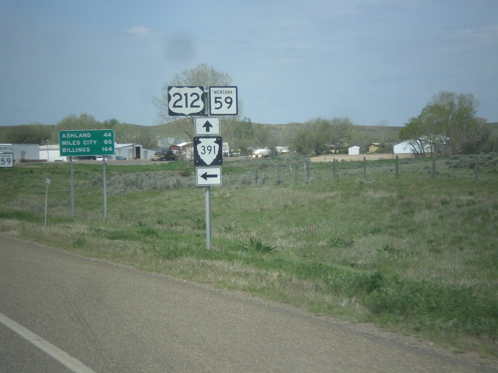 US-212 West/MT-59 North at MTS-391 South