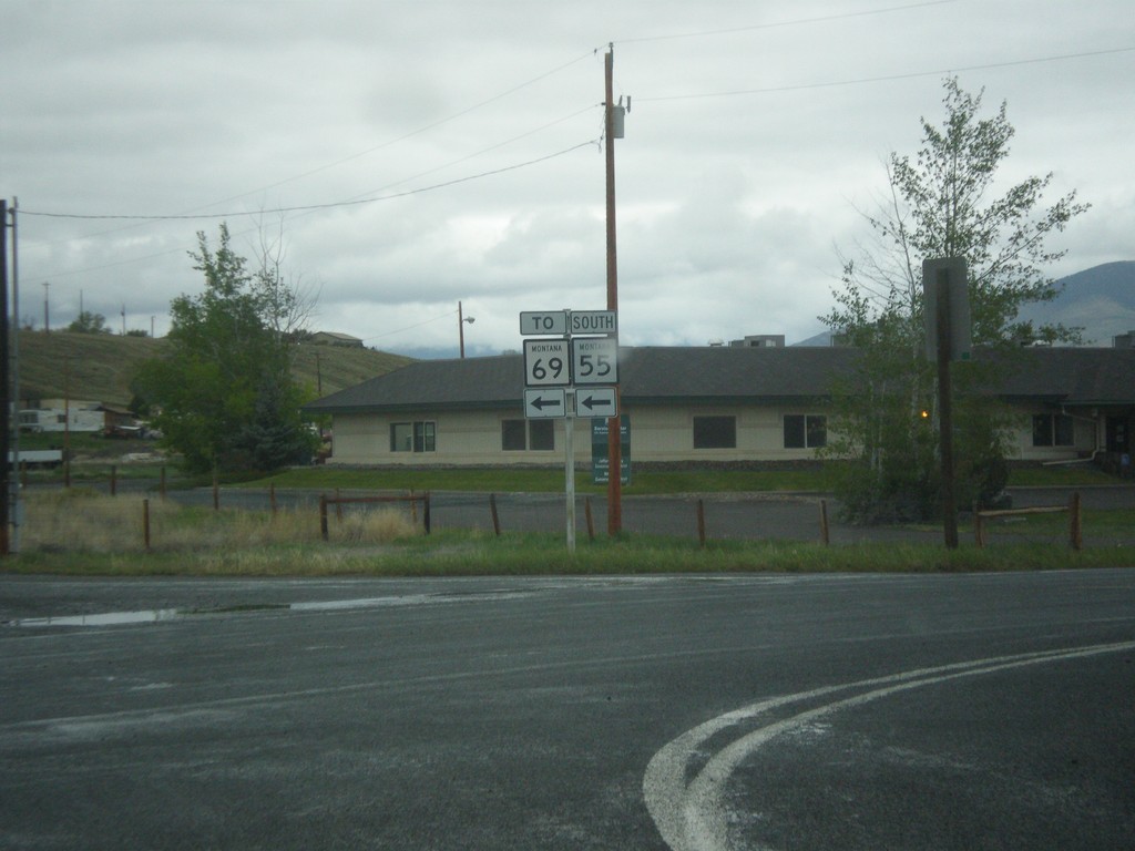 I-90 West - Exit 249 Offramp at MT-55/To MT-69