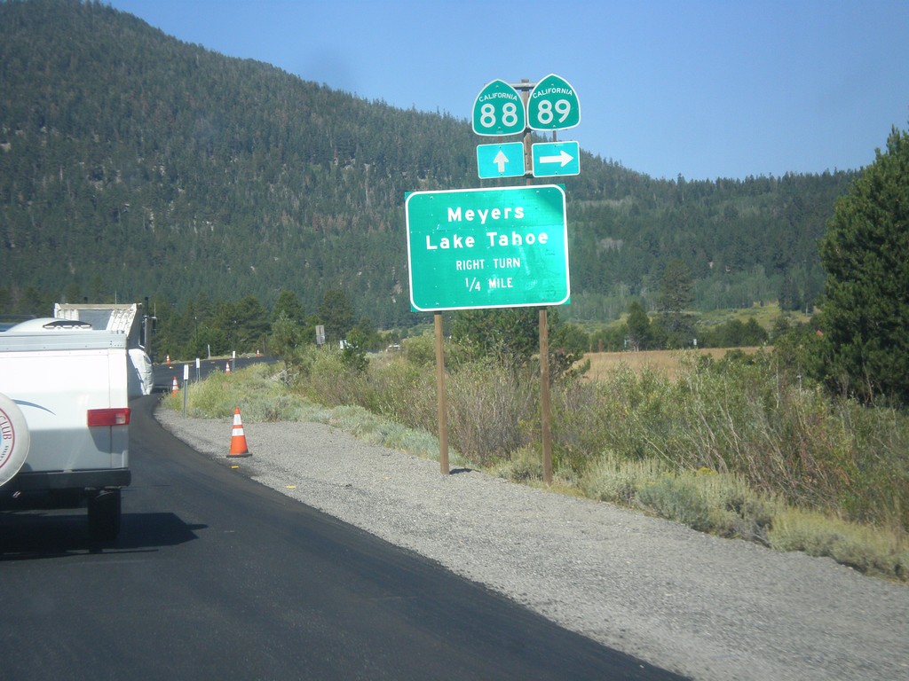 CA-89 North/CA-88 West approaching CA-89/CA-88 Split