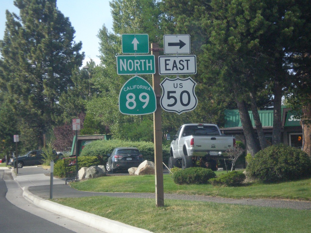 US-50 East/CA-89 North at US-50/CA-89 Split