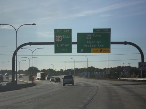 I-25 South/US-24 East - Exits 140 and 139