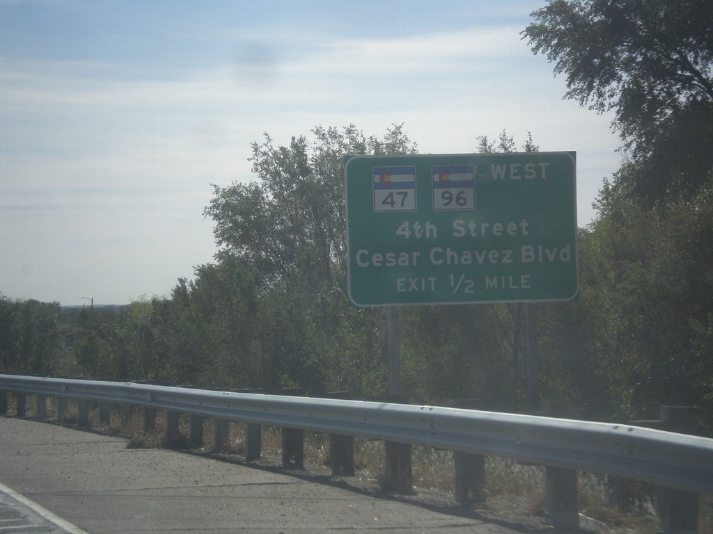 US-50 East Approaching CO-47/CO-96