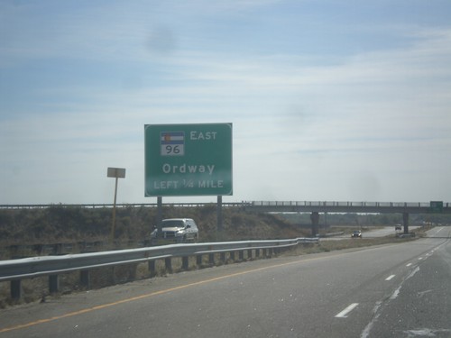 US-50 East/CO-96 East Approaching US-50/CO-96 Split