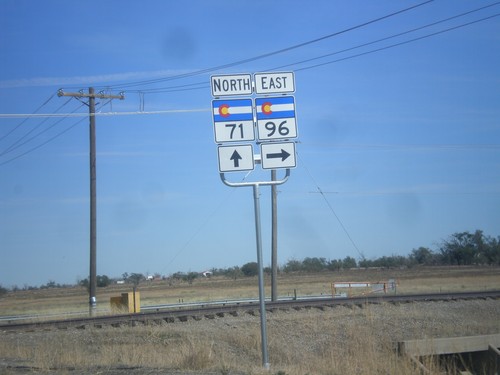 CO-71 North/CO-96 East at CO-71/CO-96 Split