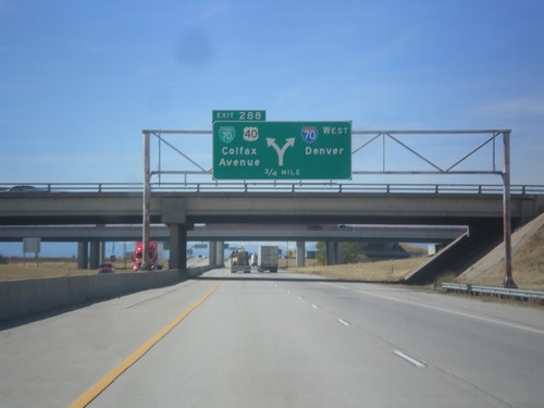 I-70 West - Exit 288