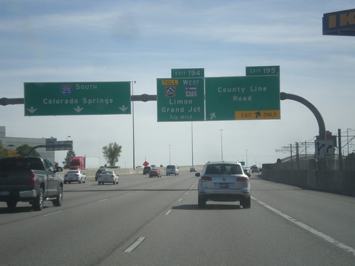 I-25 South - Exits 195 and 194