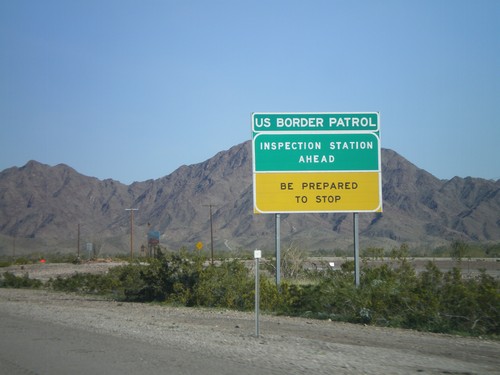 I-8 East Approaching US Border Patrol Inspection Station