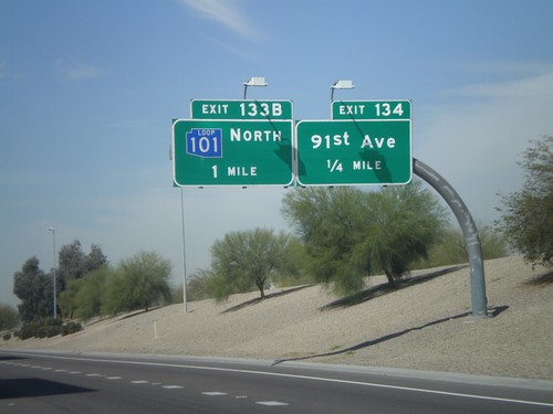 I-10 West Approaching Exits 134 and 133B