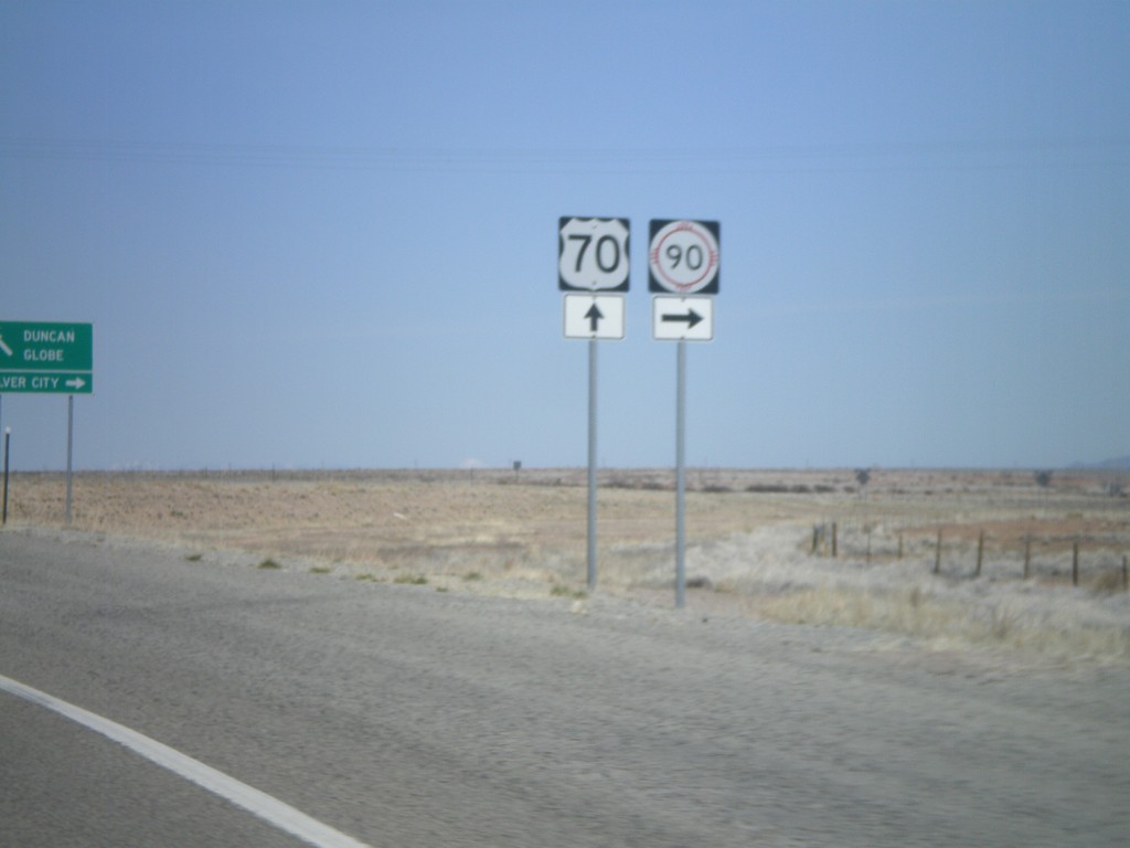 US-70 West/NM-90 East at Split