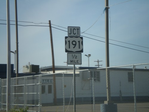 US-70 West/US-191 South Approaching US-191