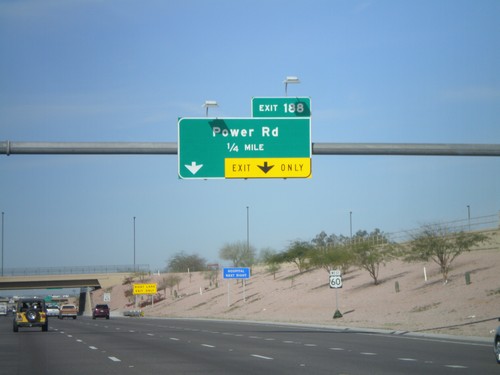 US-60 West Approaching Exit 188