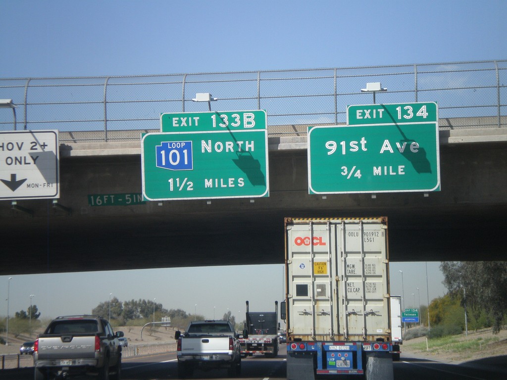 I-10 West Approaching Exits 134 and 133B