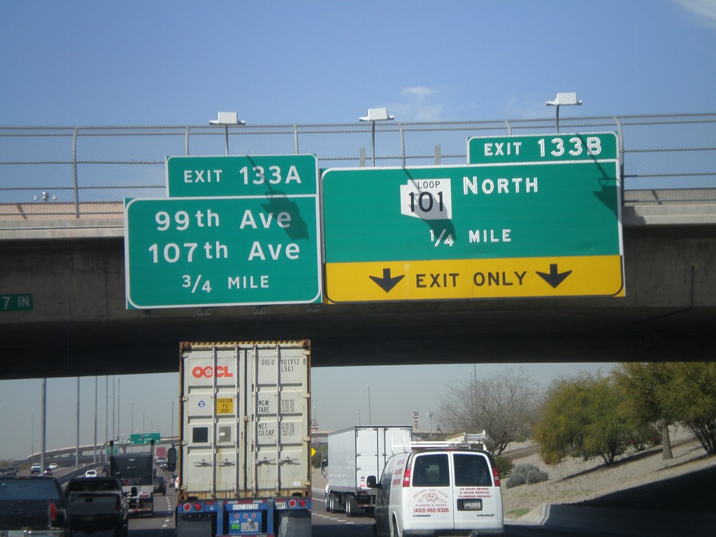 I-10 West - Exits 133B and 133A