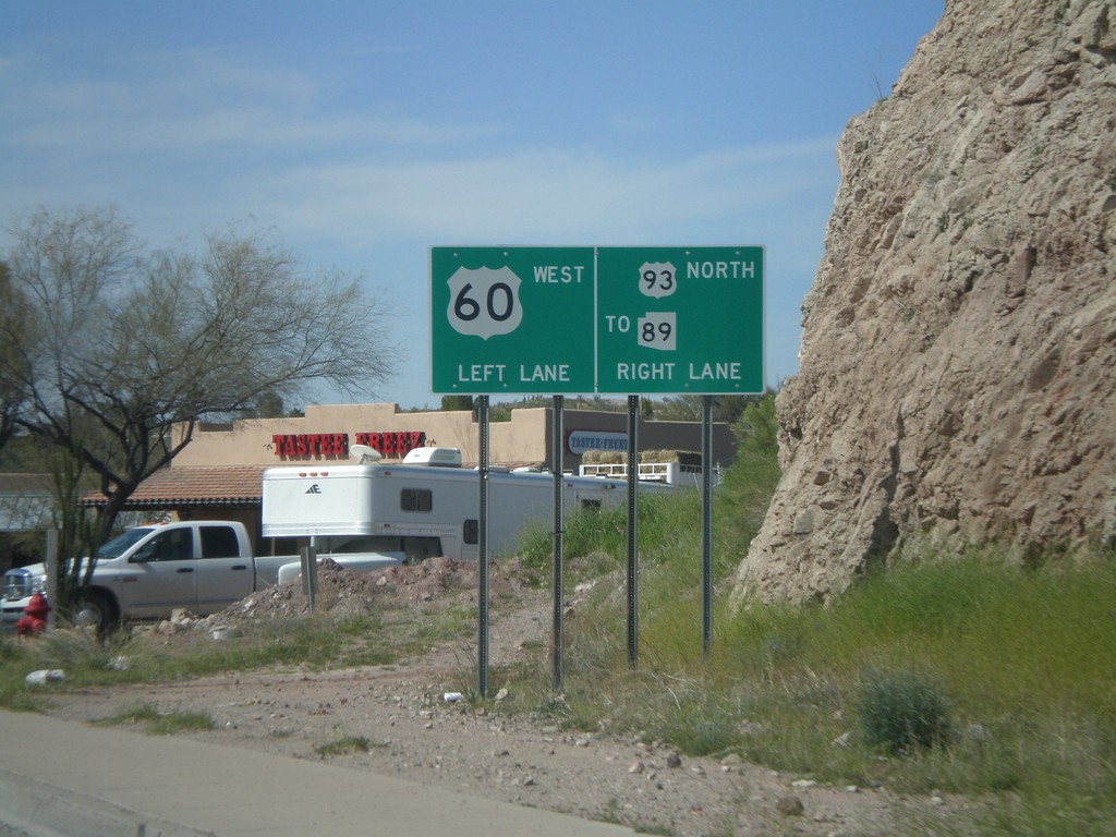 US-60 West Approaching US-93 To AZ-89