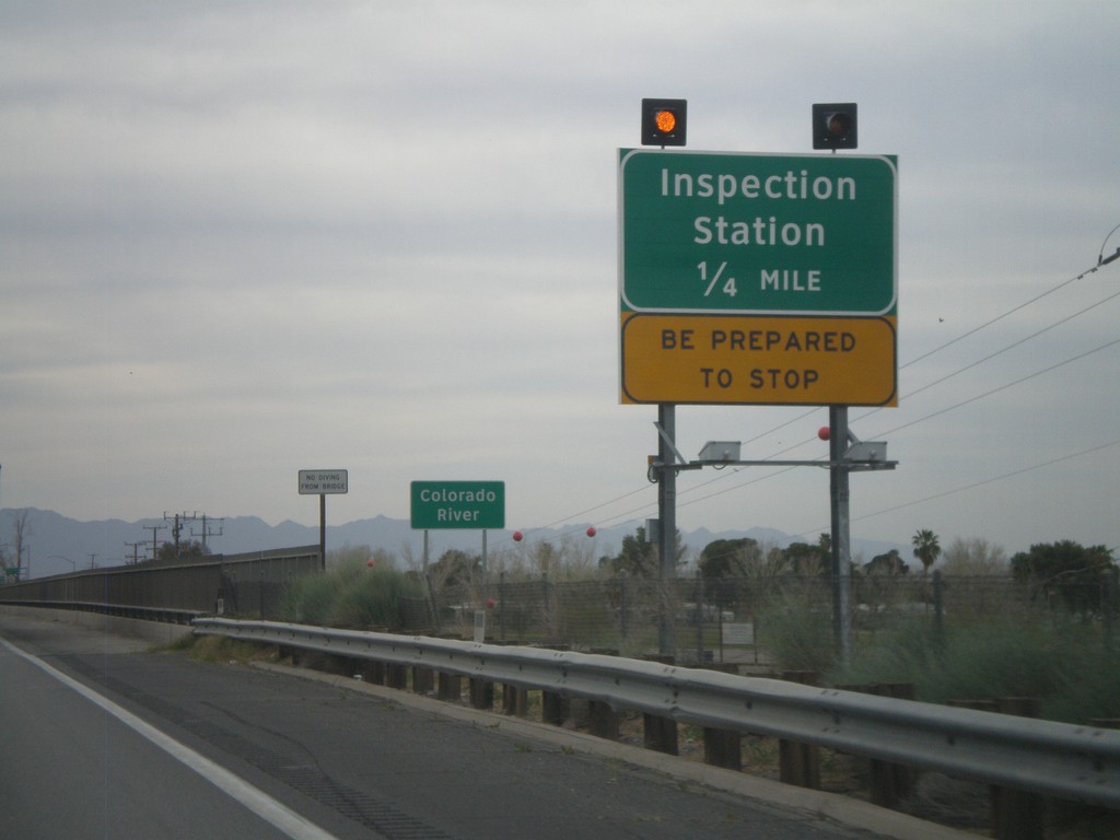 I-10 West - Approaching California Inspection Station