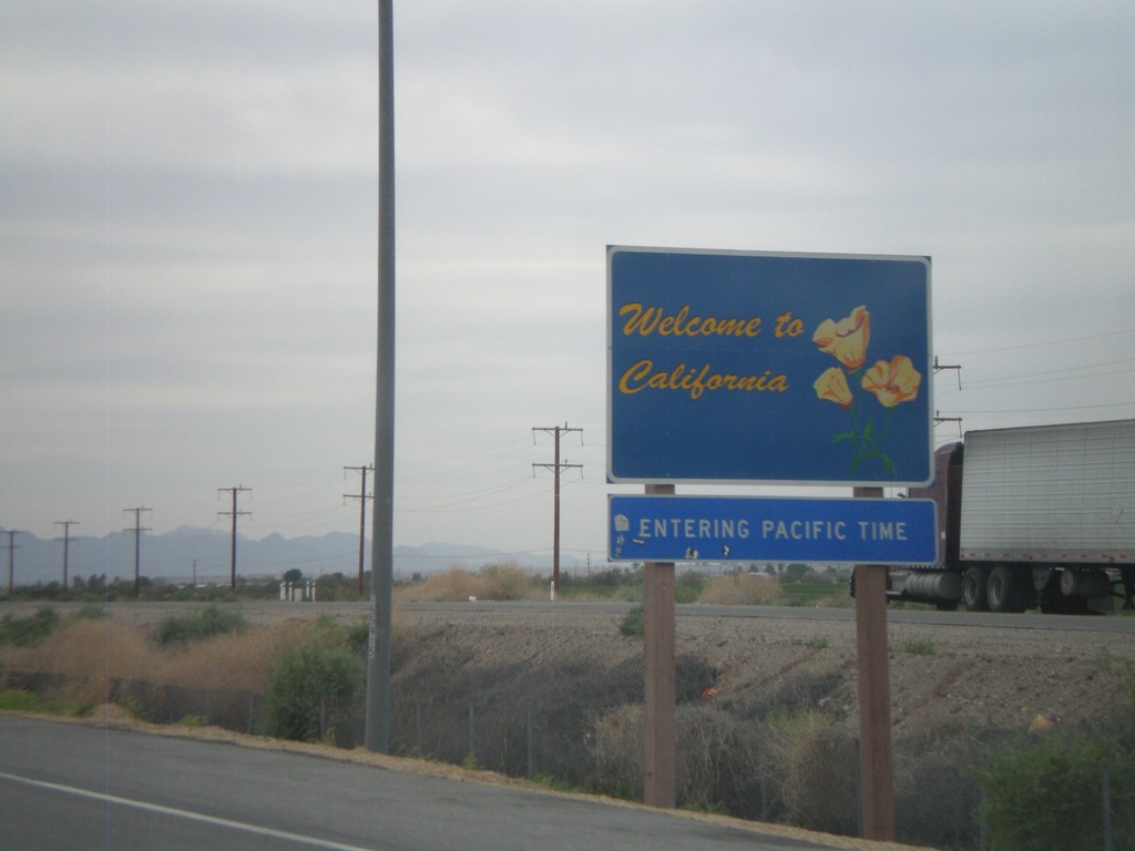 I-10 West - Welcome To California