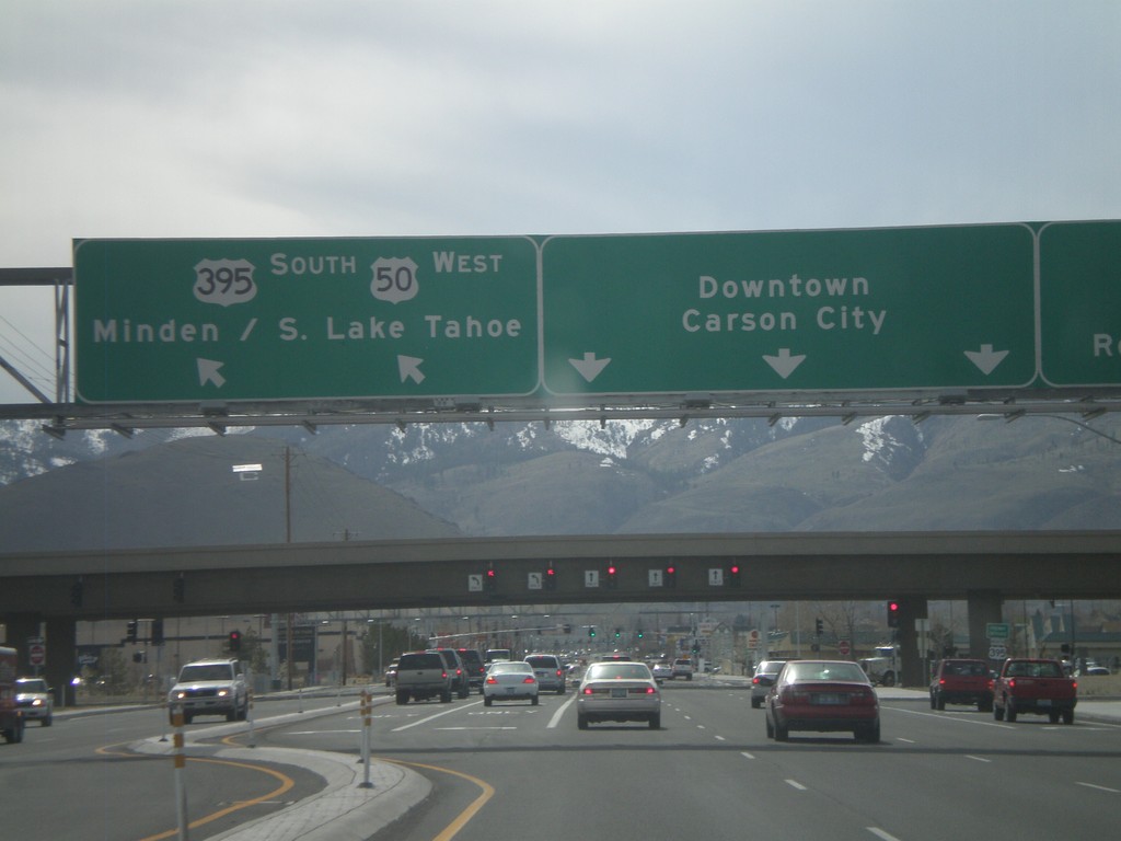 US-50 West Approaching US-395