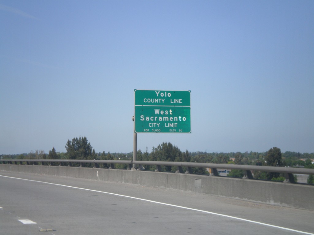 US-50/BL-80 West - Yolo-Sacramento County Line