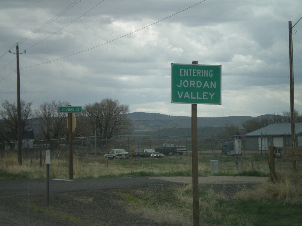 US-95 North - Entering Jordan Valley